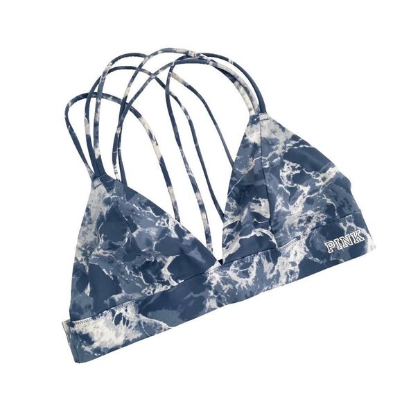 PINK Victoria’s Secret Strappy Blue Tie Dye Bralette Size (SEE MEASUREMENTS) - Picture 2 of 10